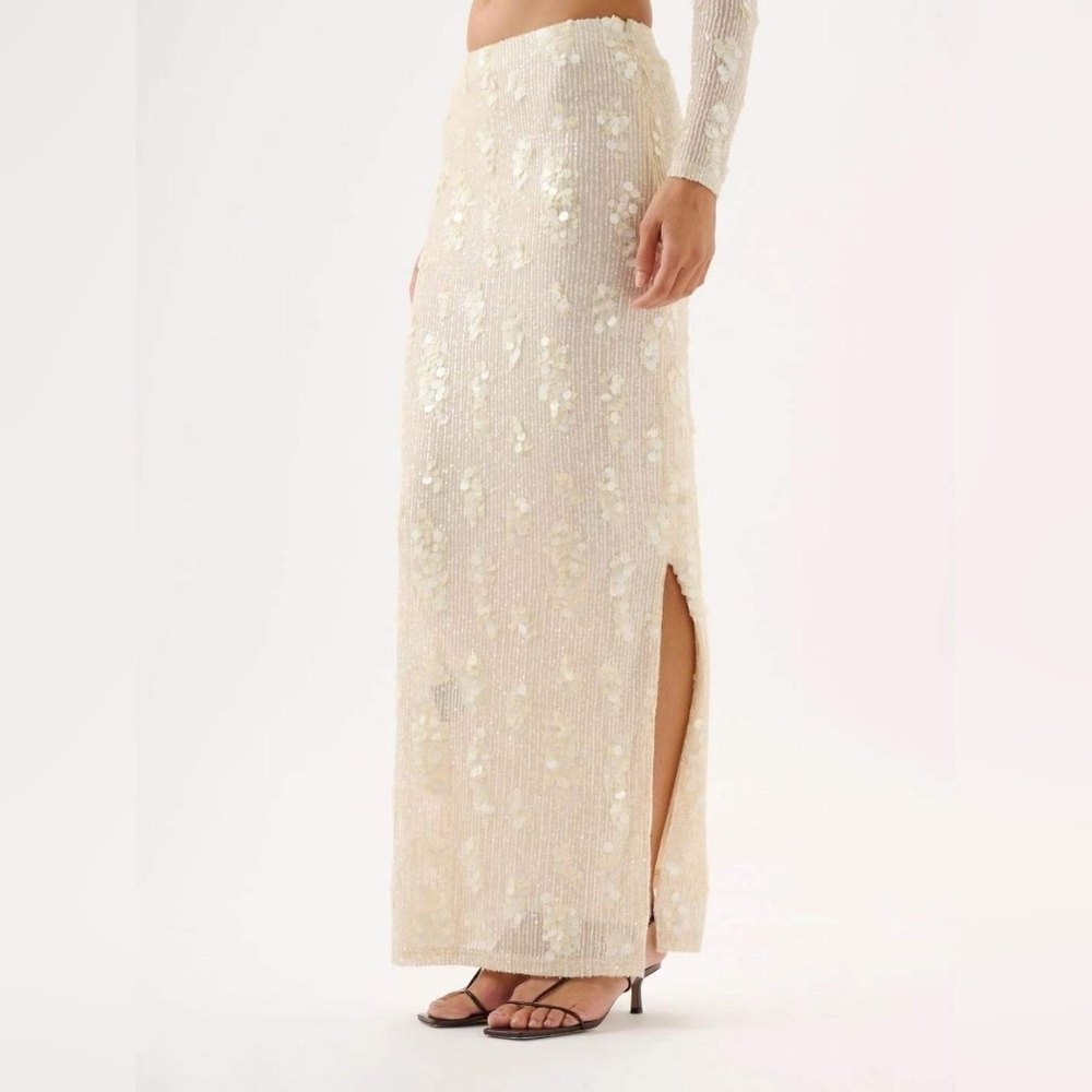 Roame Yves Skirt Ivory Sequin - Picture 4 of 9